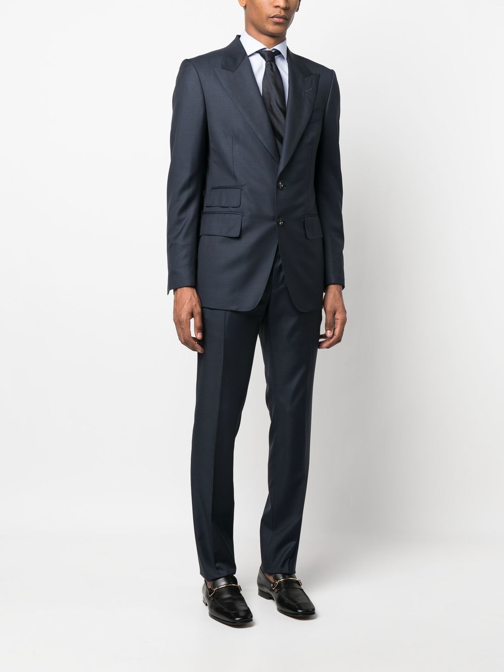 TOM FORD トム・フォード ピークドラペル シングルスーツ | ブルー