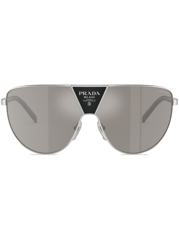 Prada Eyewear オーバーサイズ サングラス | シルバートーン | FARFETCH JP