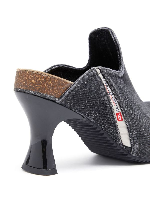 Diesel D-Woodstock W 80mm デニムミュール | ブラック | FARFETCH JP