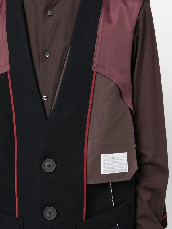Kolor パッチワーク ニットベスト | ブルー | FARFETCH JP
