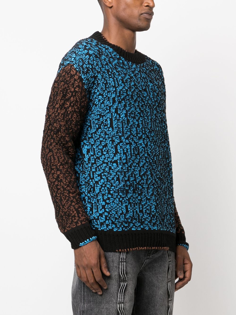 Andersson Bell intarsia-knit crew-neck Sweatshirt | Blue | FARFETCH CA