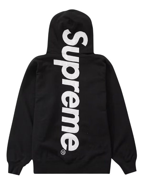 Supreme satin-appliqué Hoodie | Black | FARFETCH CA