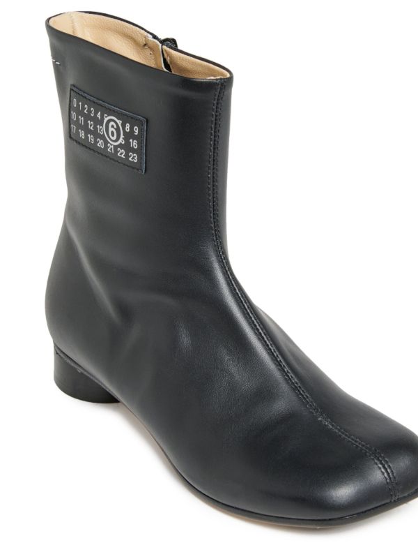 MM6 Maison Margiela Kids レザーブーツ | ブラック | FARFETCH JP