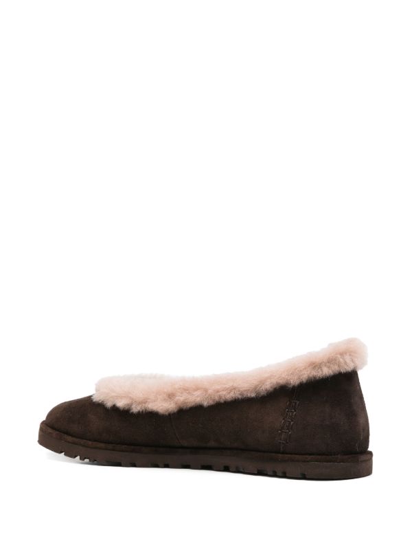 UGG Zora Suede Ballerina Shoes | Brown | FARFETCH
