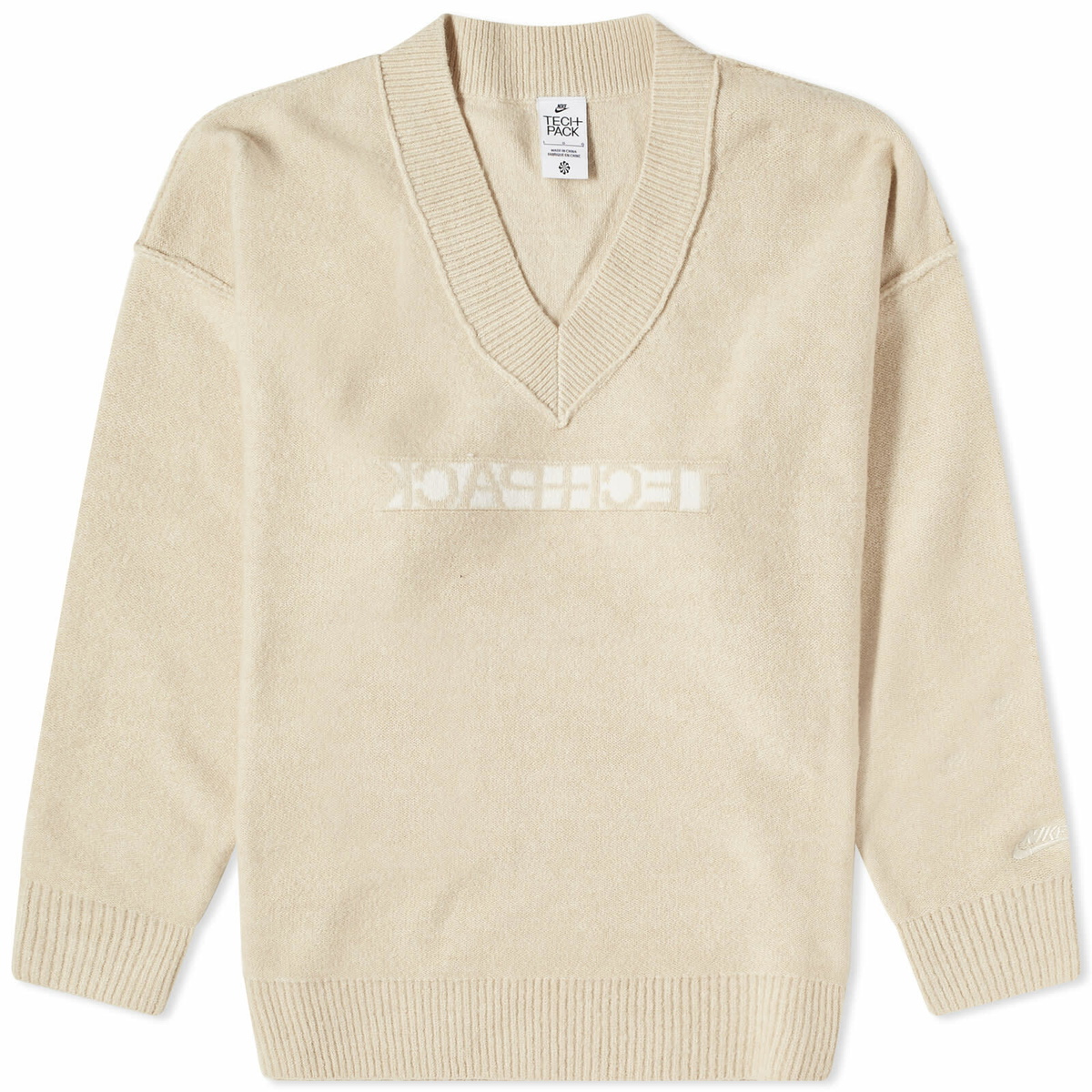 Nike Men's Tech Pack Engineered Knit Sweatshirt in Sanddrift Nike