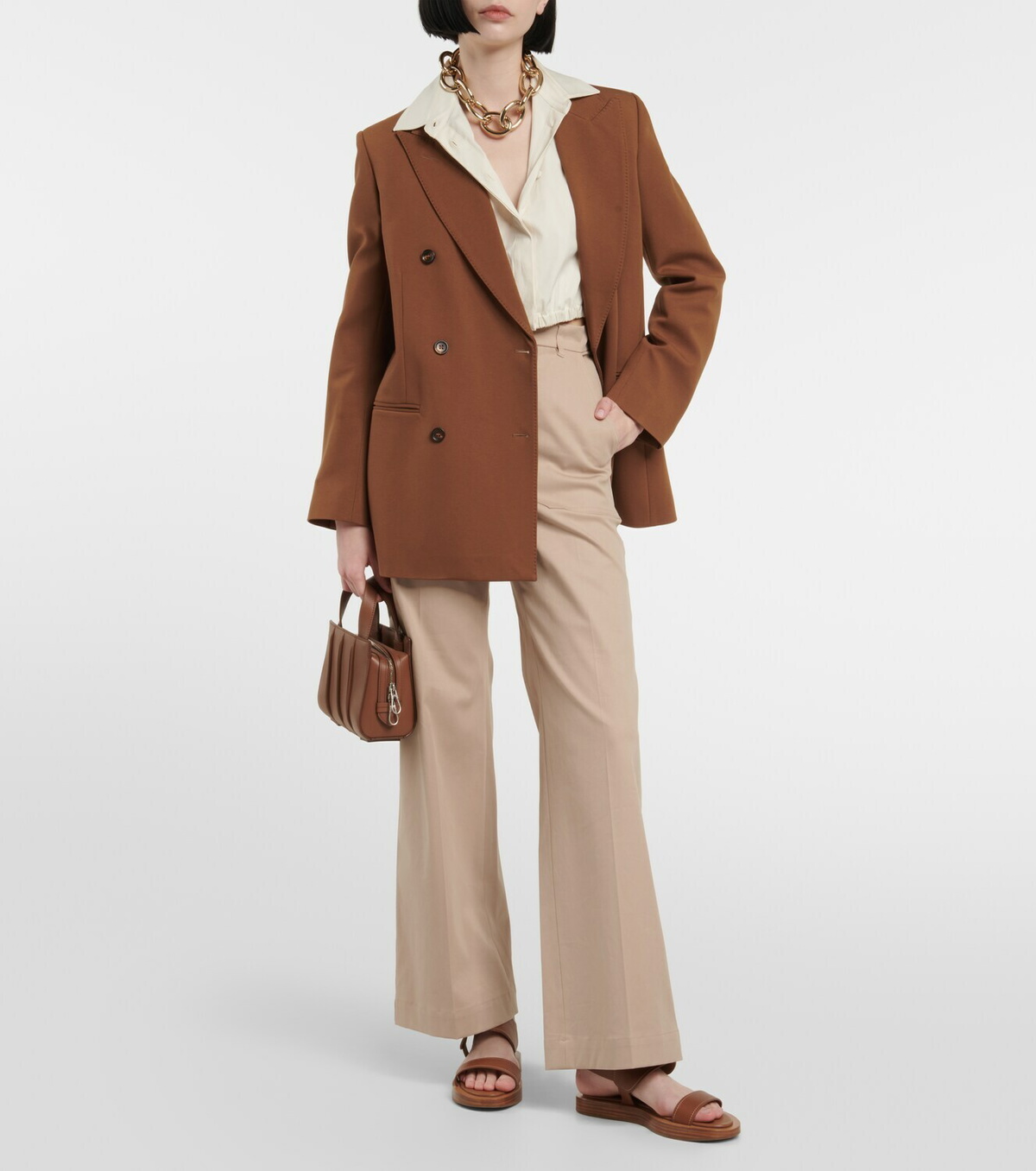 Max Mara - Diana leather flat sandals Max Mara