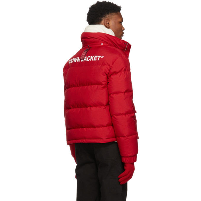 Off-White Red Quote Down Jacket Off-White