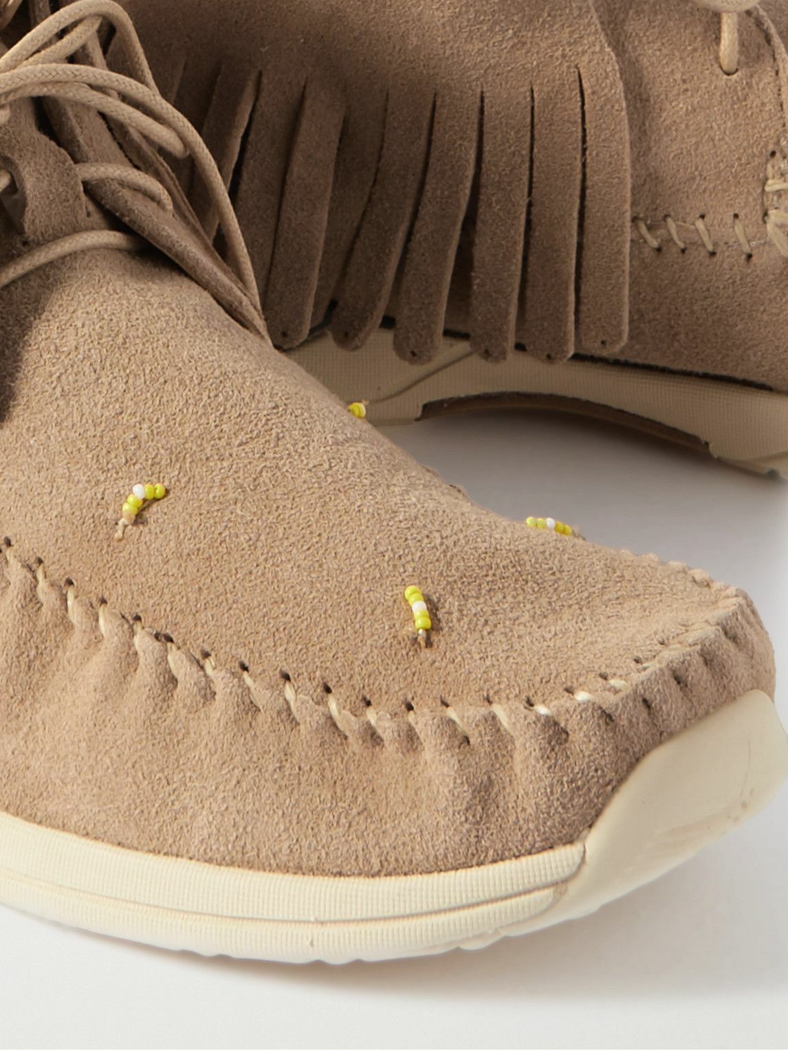 Visvim - Shaman-Folk Bead-Embellished Fringed Suede Desert Boots