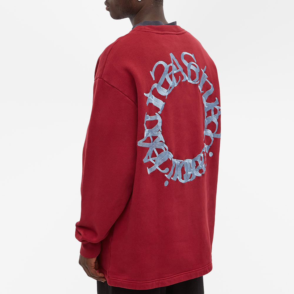 Acne Studios Men's Fin Circle Logo Crew Sweat in Burgundy Acne Studios