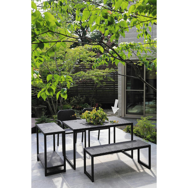 タカショー 庭座 シンプルスクエアテーブル ダークブラウン 幅1200