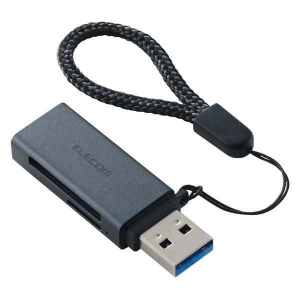 USB-A カードリーダー 2in1 SD / microSD 高速転送 軽量 黒 MR3-D20BK