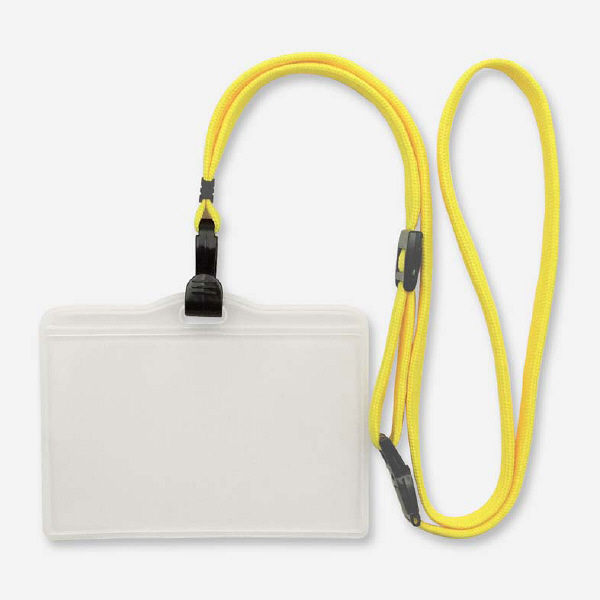 ストラップ付名札 チャックなし イエロー 5組 HEROES オリジナル