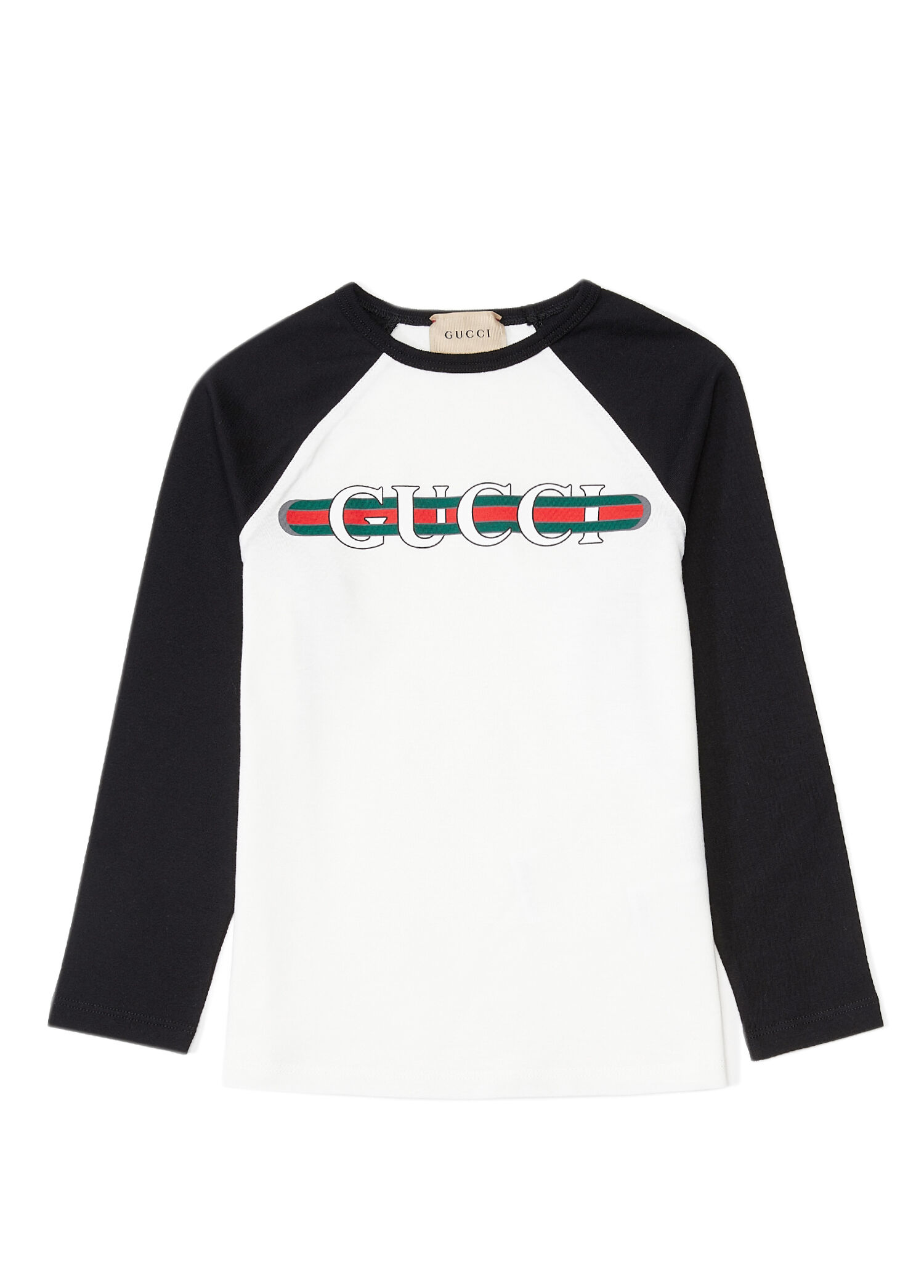 Gucci - Siyah Beyaz Uzun Kollu Erkek Çocuk T-shirt - Siyah-Beyaz