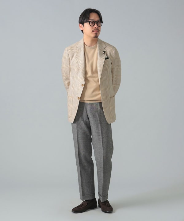 BEAMS F（ビームスF）LARDINI / ROMA コットンリネン グレンチェック
