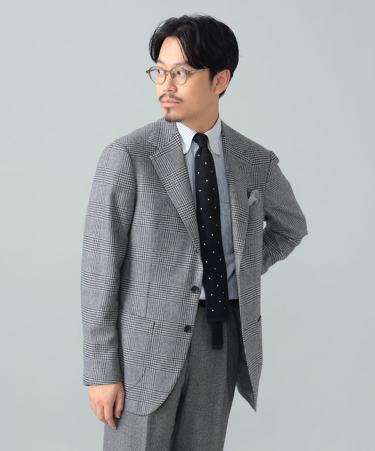 BEAMS F（ビームスF）MARLING & EVANS ウールカシミヤ グレンチェック