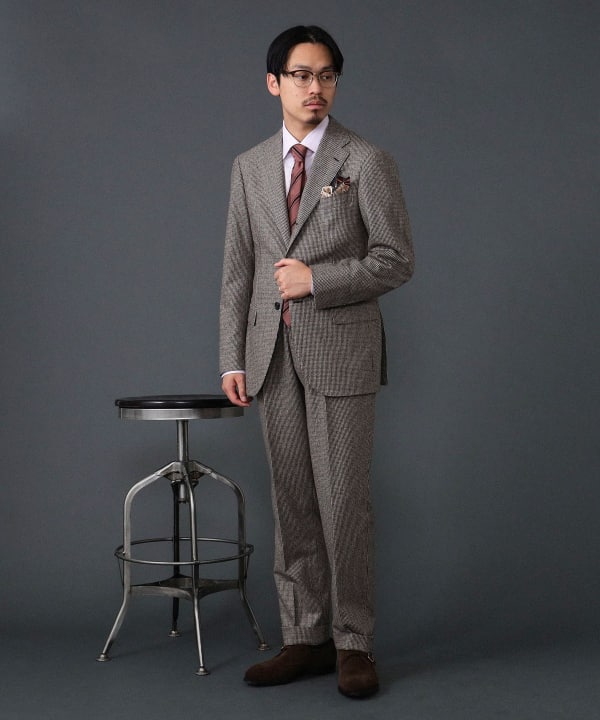 BEAMS F（ビームスF）HANDMADE CANONICO ウール ガンクラブチェック