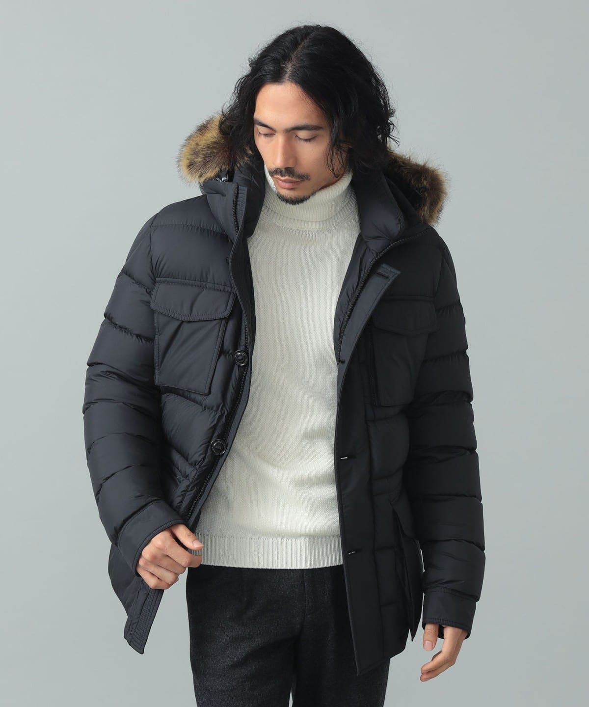 BEAMS F（ビームスF）MONCLER / CHEVREUSE フーデッド ダウン