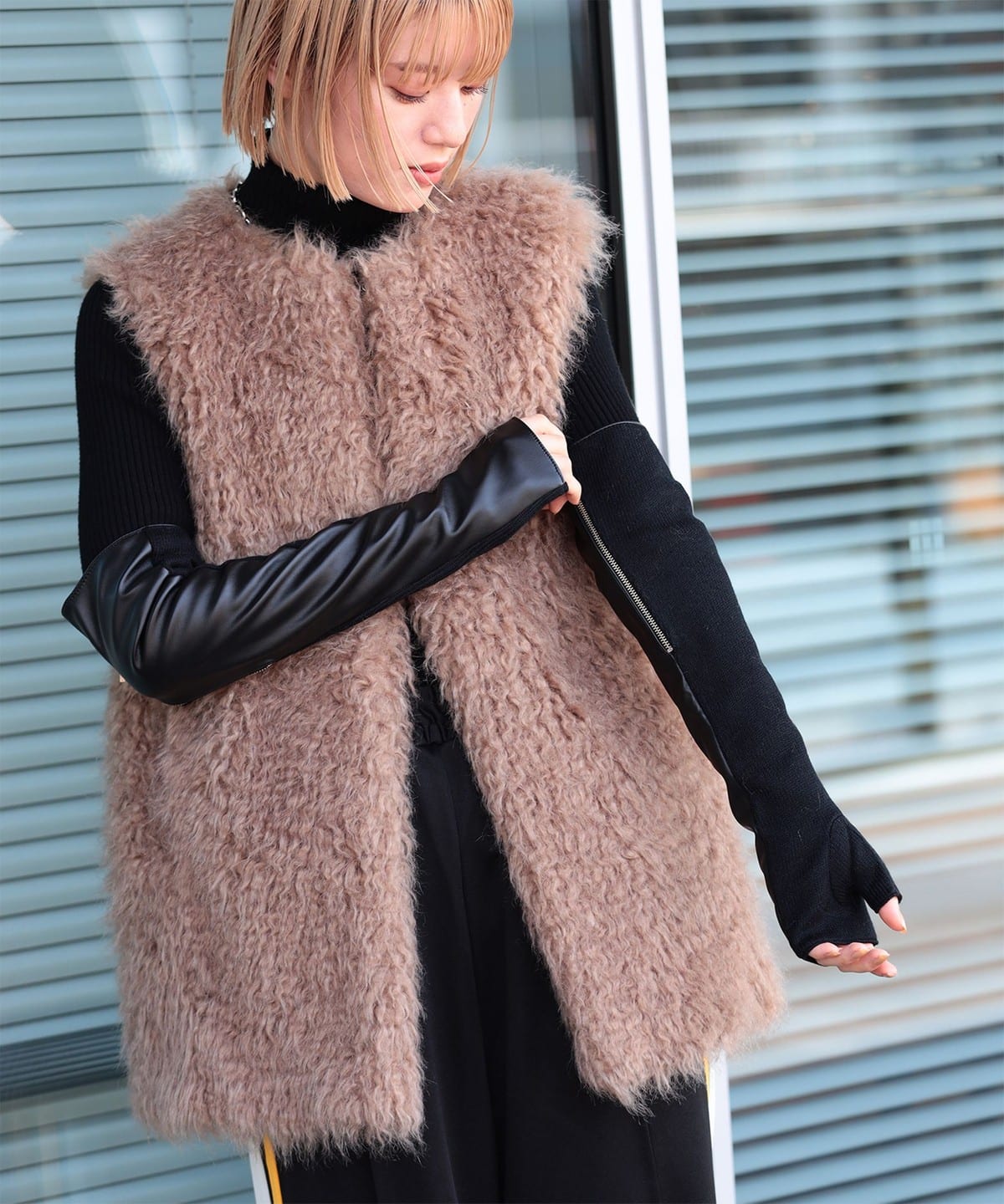 L'APPARTMENT カシミヤ混アームウオーマー アパルトモン☆L