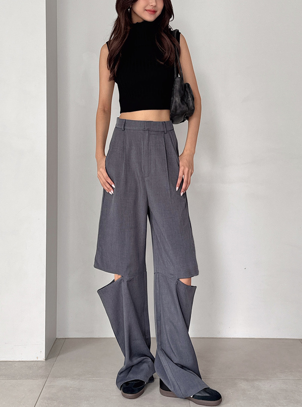 2Wayサイドファスナータックワイドパンツ[at2286] | レディース