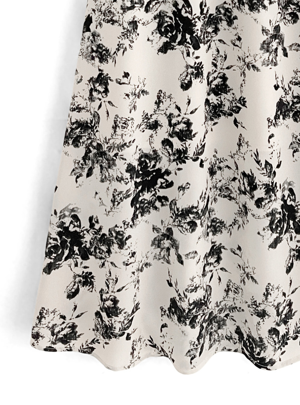 花柄ボリュームスリーブフレアワンピース[tg578] | レディース