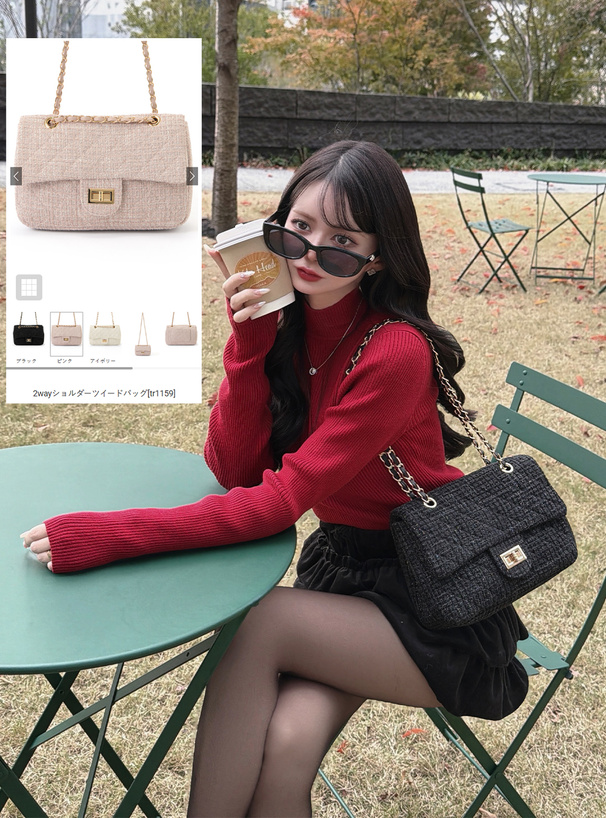 2Wayツイードショルダーバッグ[tr1159] | レディースファッション通販