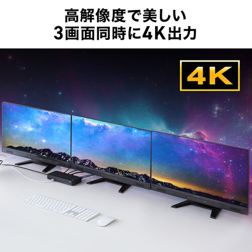 ドッキングステーション（HDMI3画面対応・タイプCハブ・トリプル
