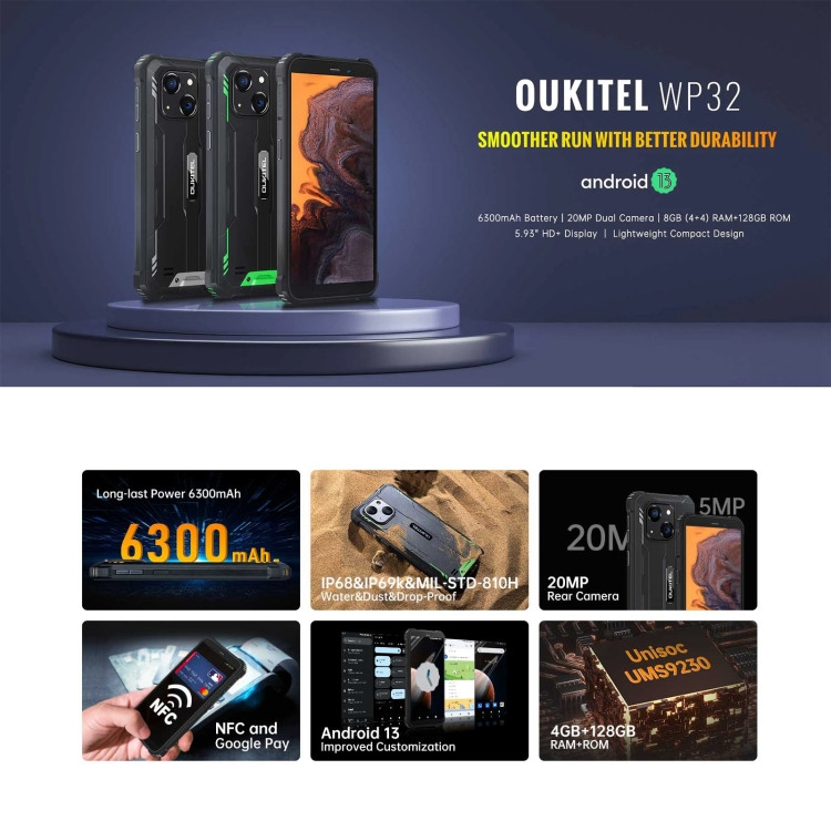 Etoren.com | (Unlocked) Oukitel WP32 Rugged Phone Dual Sim 128GB