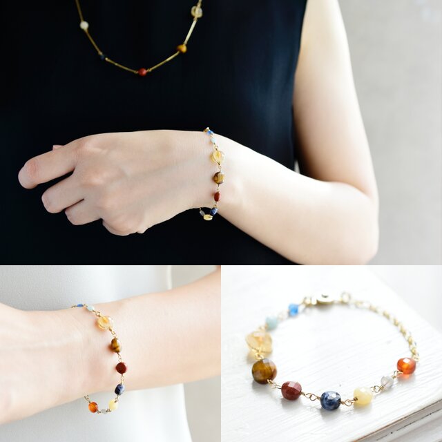 14kgf ブレスレット】宇宙 惑星 天然石 | iichi 日々の暮らしを