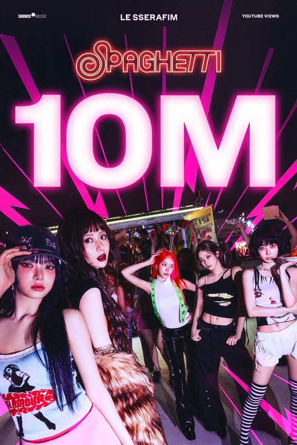 LE SSERAFIM、タイトル曲「SPAGHETTI」MV再生数が1000万回を突破