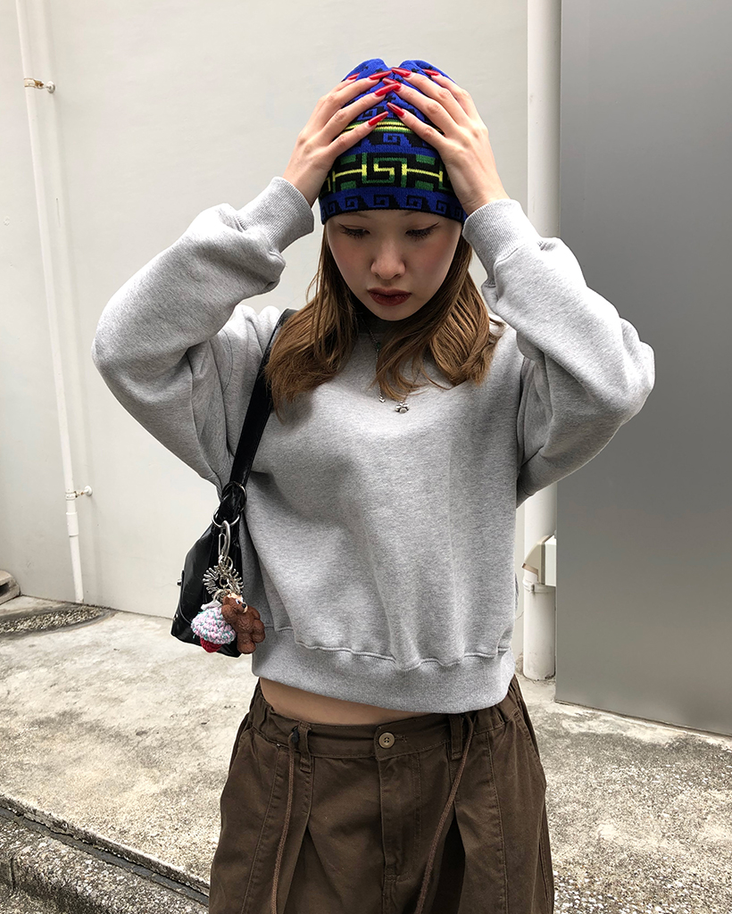 シールームリン グレー クロップドスウェット シールームリン グレー