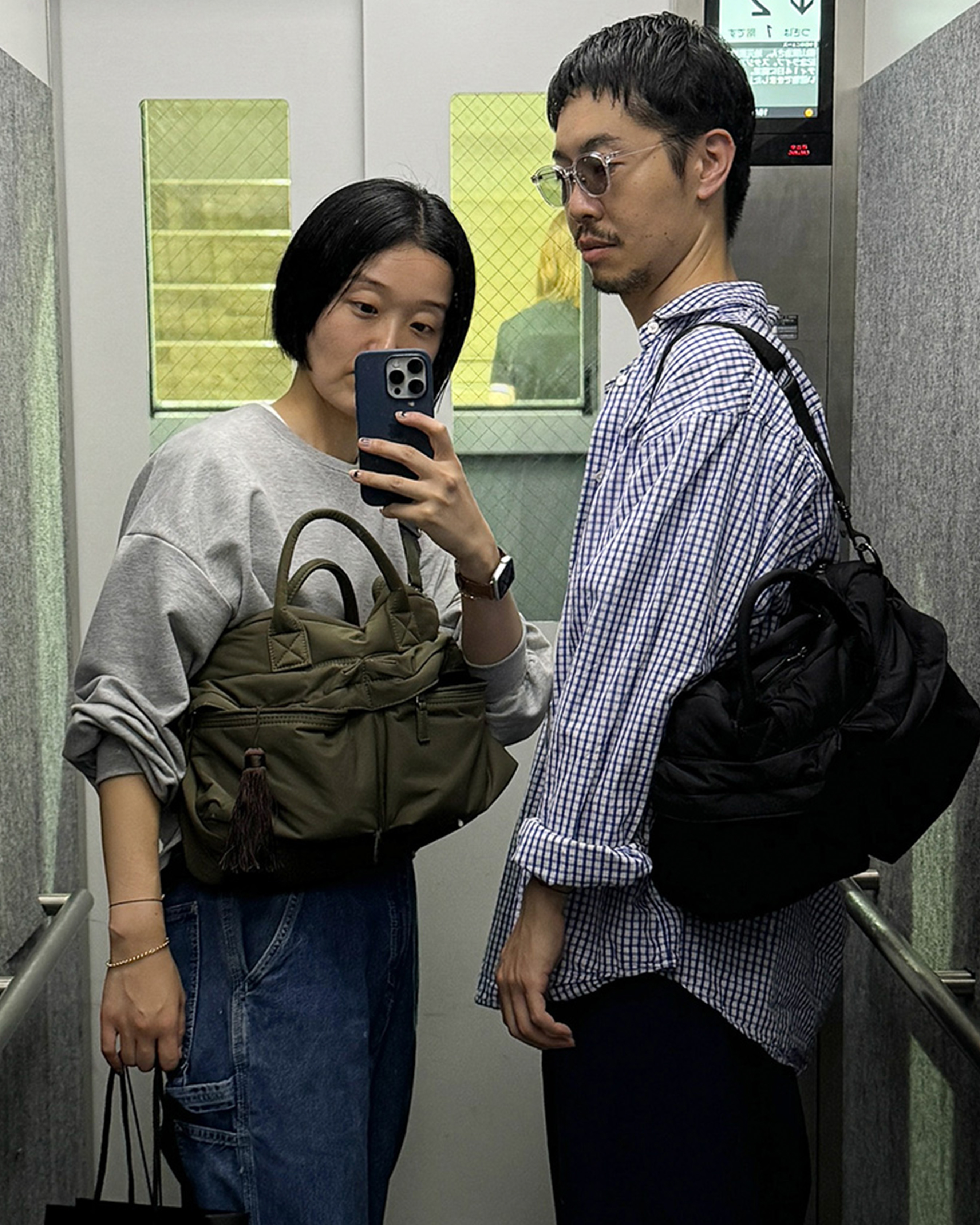 5回再販](ORIGINAL) ミドルマルチポケットクロスバック (khaki