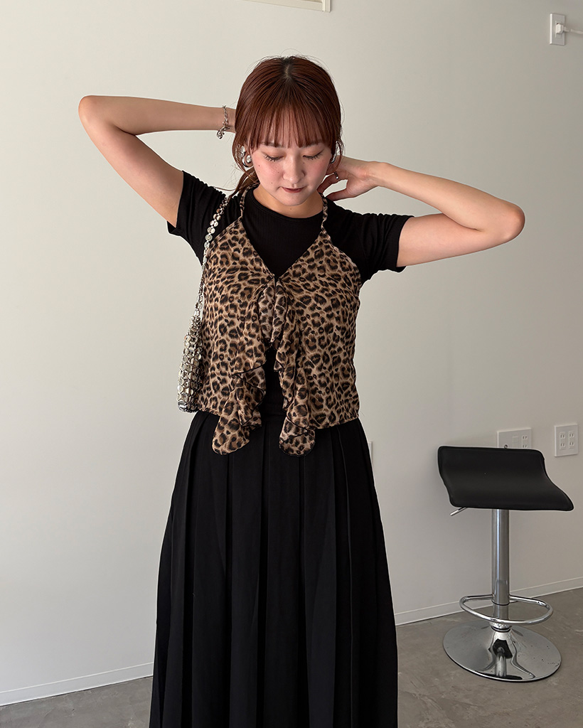 ヒョウ柄フリルキャミソール | ファッション通販サイト NUGU