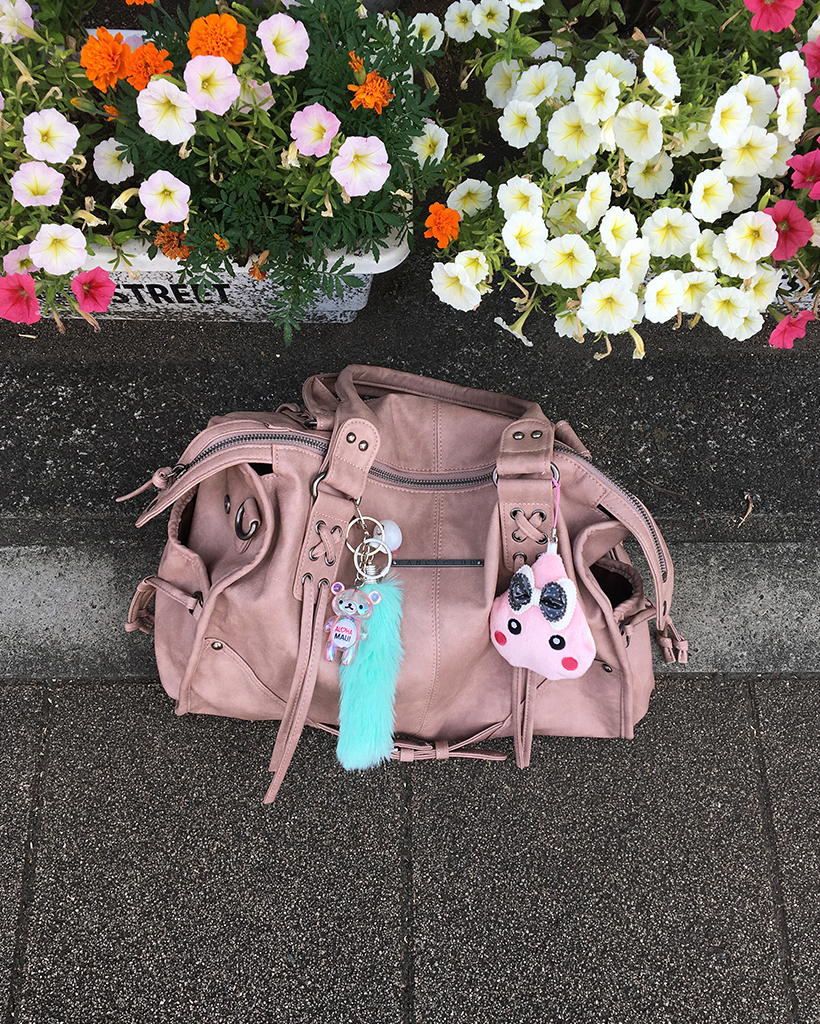 Fancy Club X haku] Belted Washing Leather Bag (Baby Pink) F25QE990