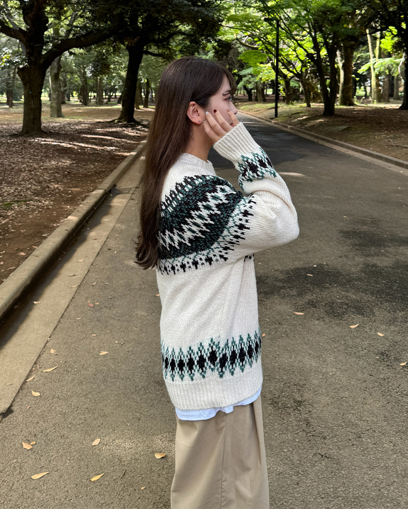 ジャガードラウンドニット | ファッション通販サイト NUGU
