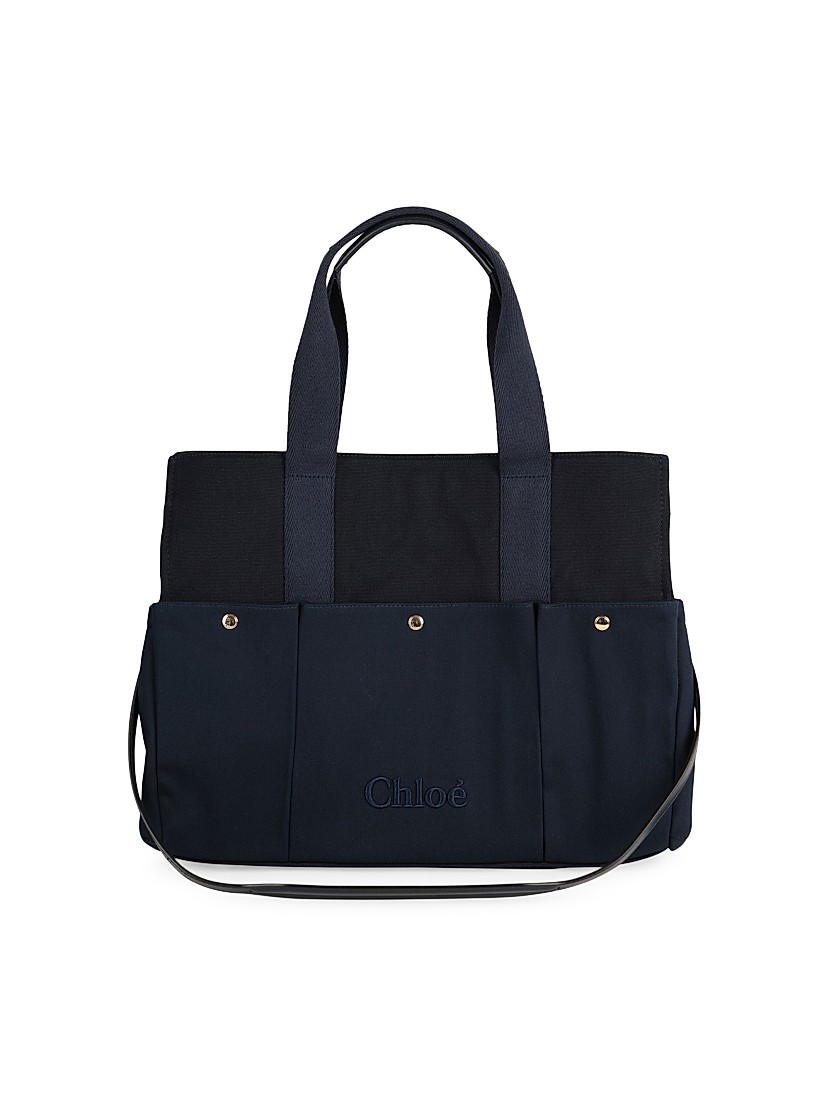 Chloé Logo Embroidered Canvas Changing Bag | Saks Fifth Avenue