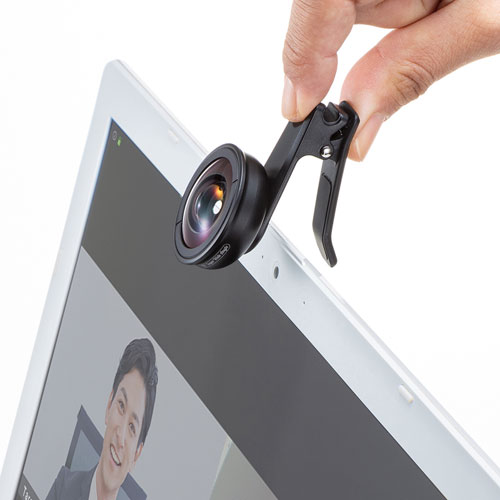 CMS-LENS1BK【ノートPC用広角カメラレンズ（画角 最大170°）】ノート