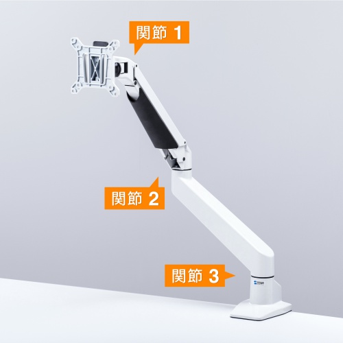 CR-LA1301WN2【水平垂直多関節液晶モニターアーム(ホワイト)】机上面を