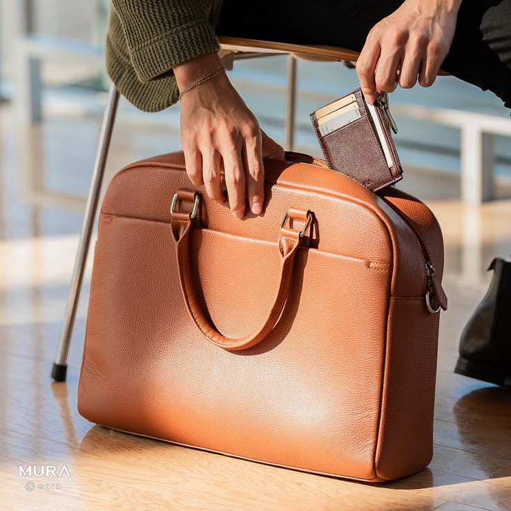 ブリーフケース ビジネス シュリンクレザー[品番：MURB0000001]｜MURA