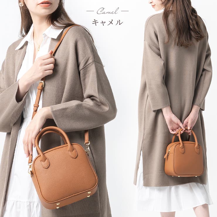 PUレザー ボストンバッグ スクエア型 ミニ ショルダーバッグ[品番