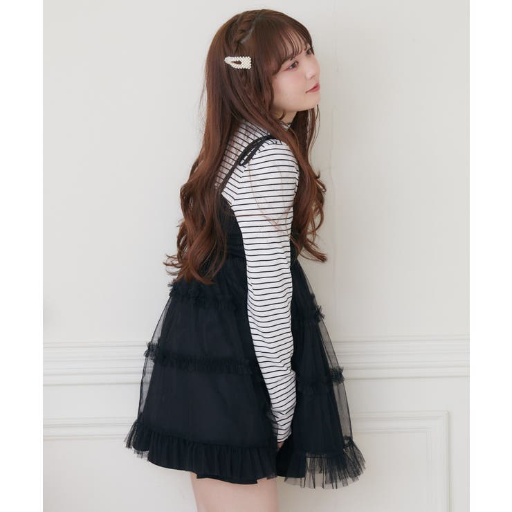 alice auaaフリル付き黒キャミソール