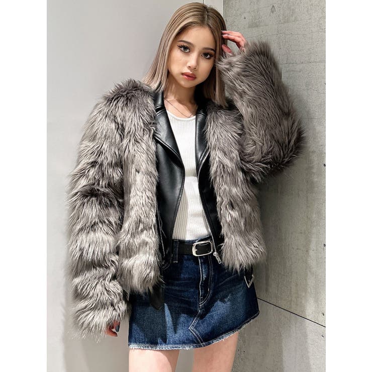 レイヤードエコファーライダースジャケット[品番：MKSW0060397]｜GYDA