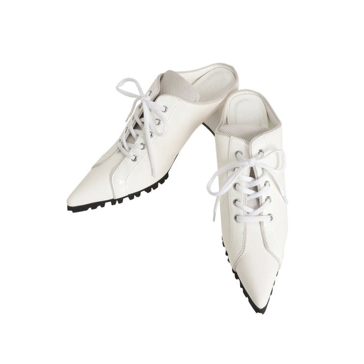 レースアップスポーティーポインテッドミュール[品番：MKSW0059068