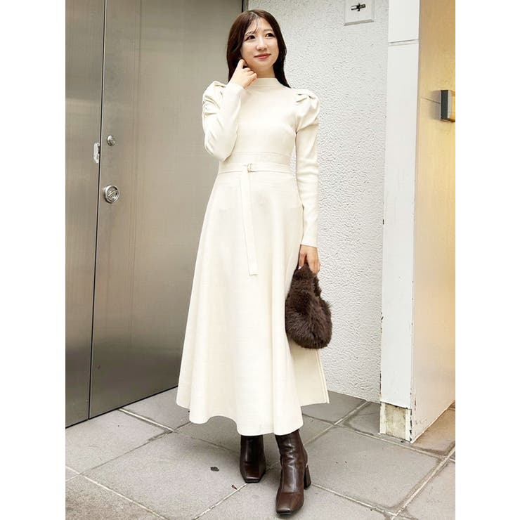 ハイゲージフレアニットワンピース[品番：MKSW0061808]｜MERCURYDUO