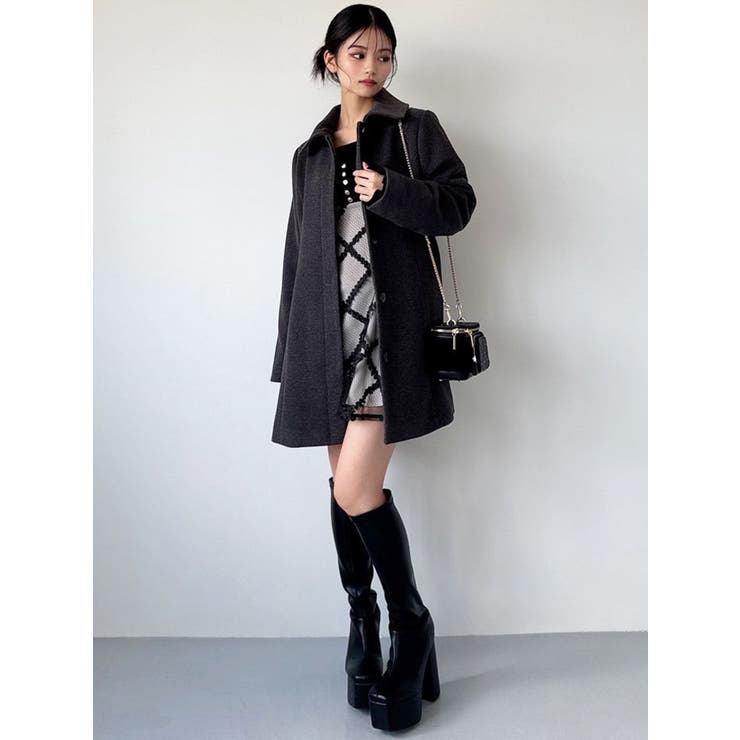 ドッキングフレアミニニットワンピース【完売カラーは品番：1526103220