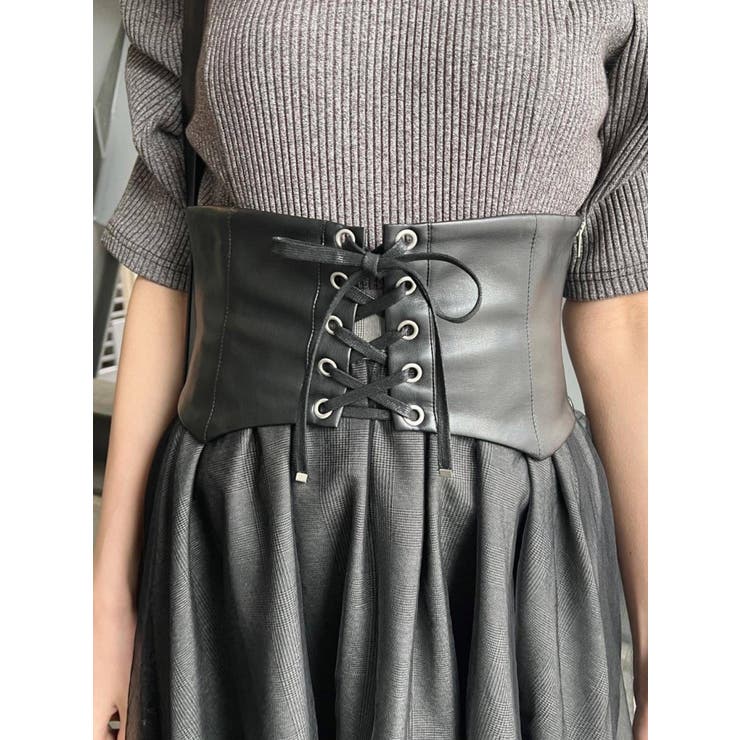 フェイクレザーコルセットベルト[品番：MKSW0042934]｜EATME