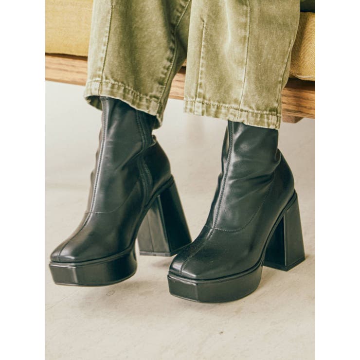 スリムチャンキーブーツ[品番：MKSW0038871]｜EVRIS（エブリス）の