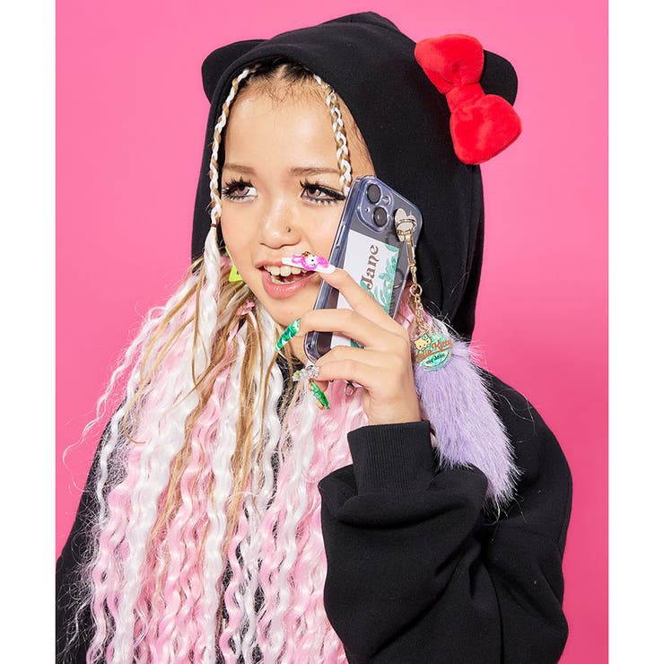 HELLO KITTY×meJane】裏起毛バックプリントフードリボン付きパー…[品番