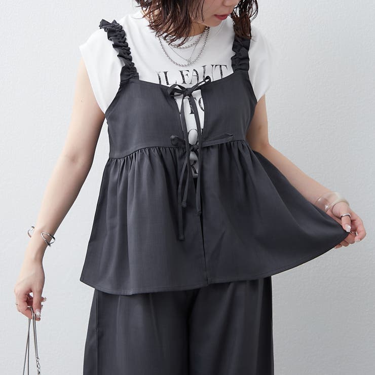 セットアップ】リボンキャミ+ロングパンツSET[品番：OLOW0016281