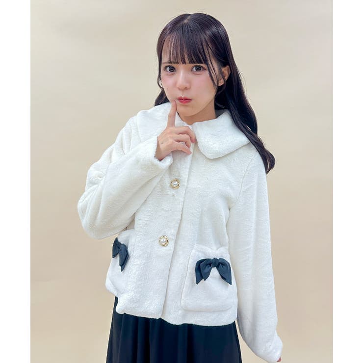 リボンポケットファーコート[品番：IGAW0005484]｜axes femme