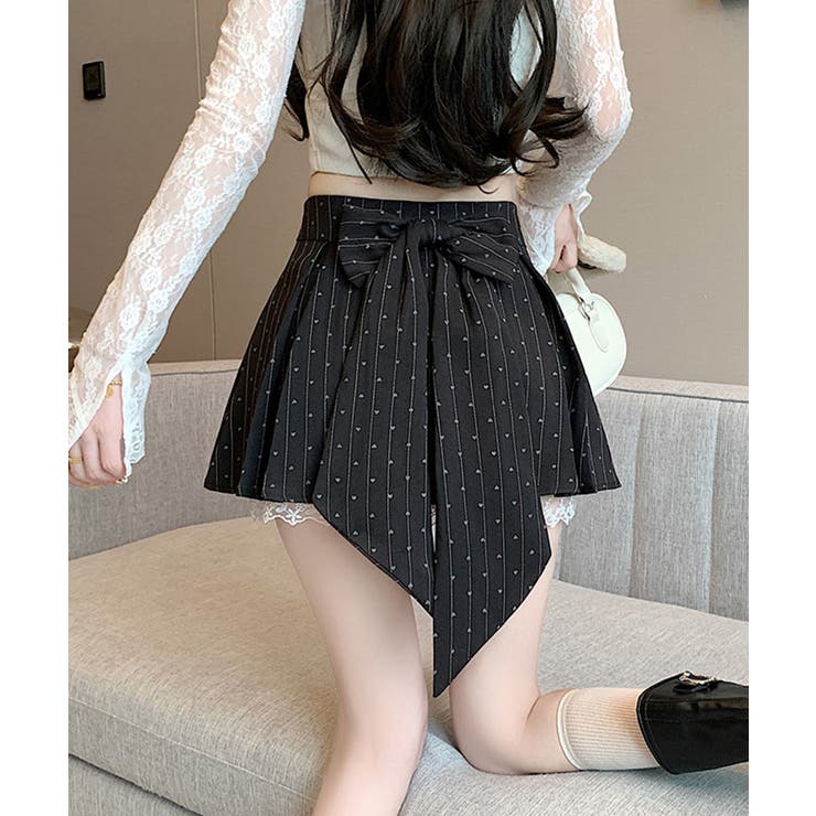 Jasmine】バックリボンプリーツミニスカート Jasmine Grandi…[品番